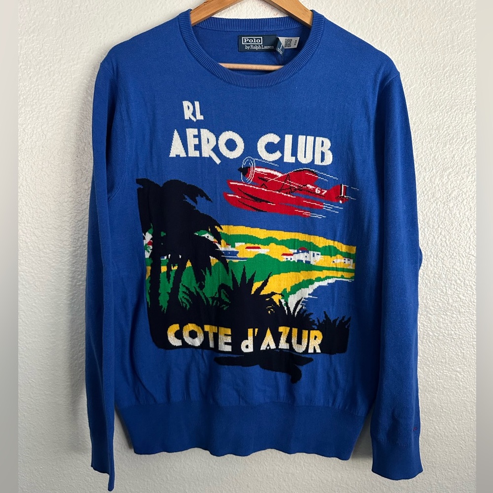 Polo Ralph Lauren French Riviera Aero Club Cote d’ Azur Sweater Men’s Sizes